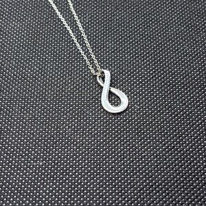 Elegant Silver Infinity Pendant Long Necklace